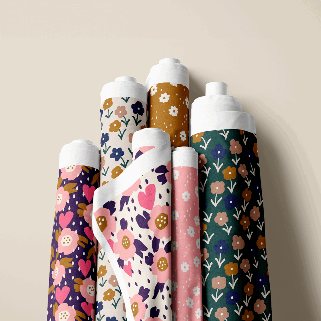 fabric rolls with creative textile design